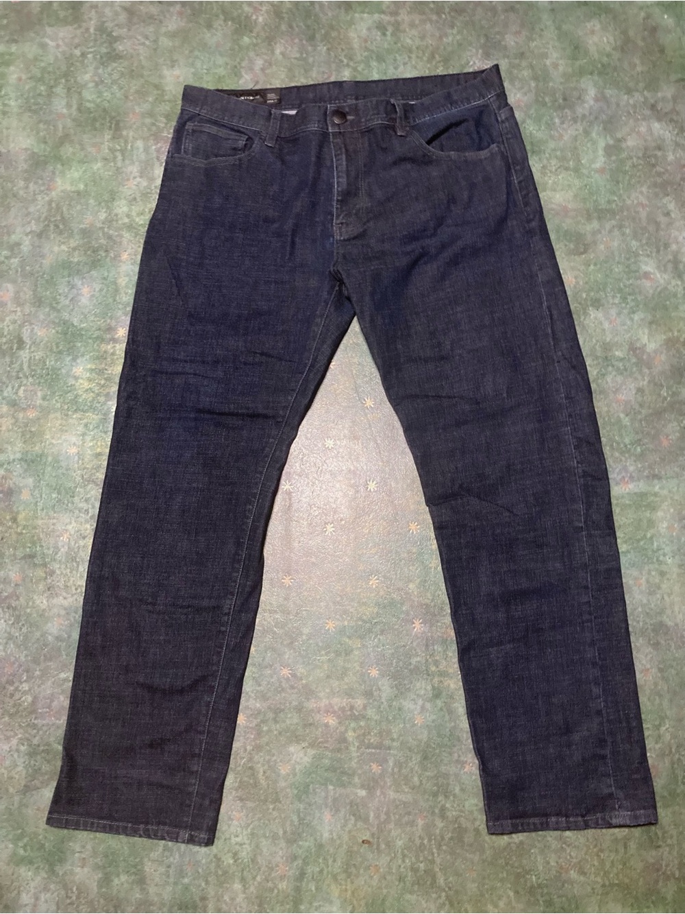Armani Exchange A|X Men's J15 Relaxed Straight Leg Jeans 36x30 Short Dark Indigo